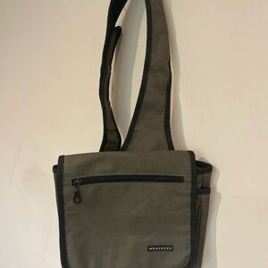 Green Canvas Messenger Bag with Adjustable Strap unisex hiking traveling